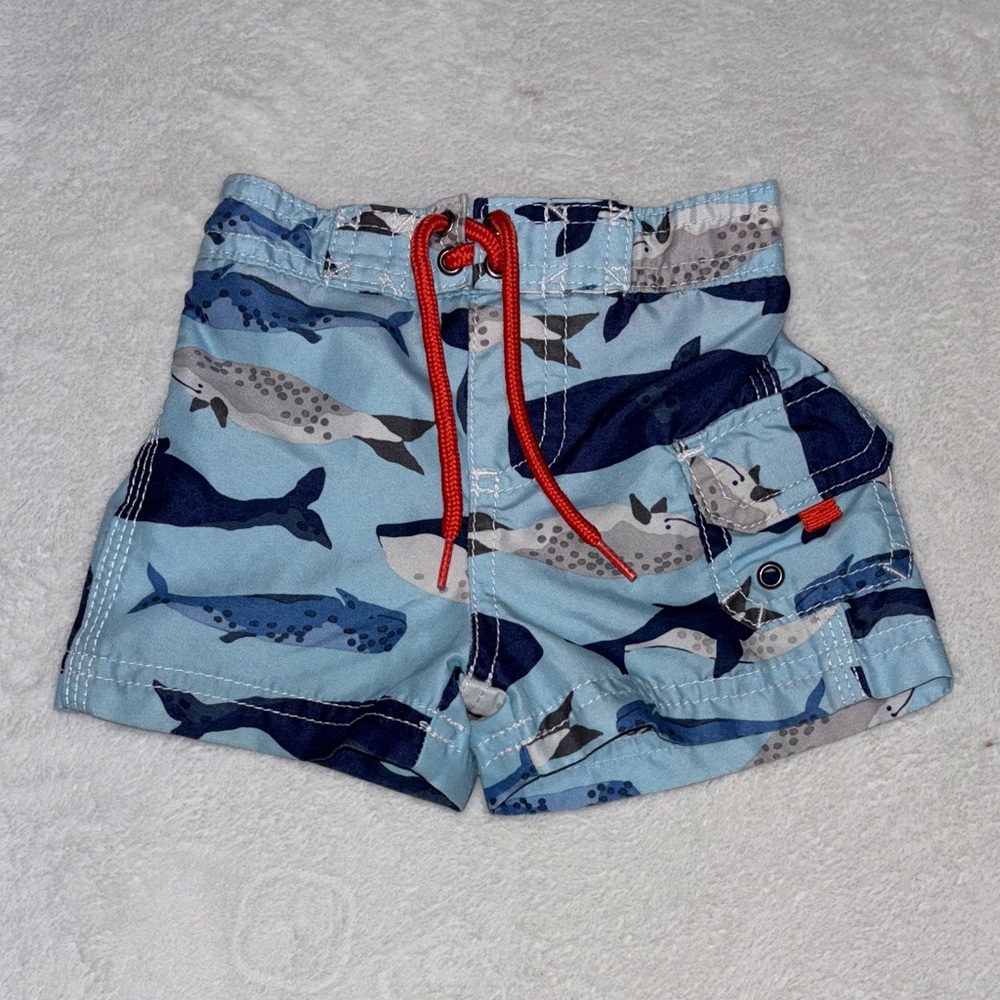 carters 6month baby/Kids Blue Whale Print swim trunks Shorts